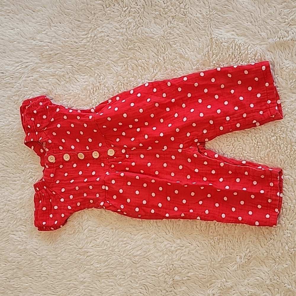 Jessica Simpson Baby Girl Red Polka Dot Jumpsuit